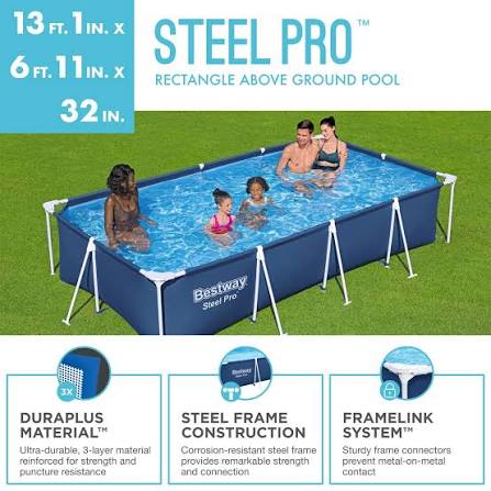 Bestway  Rectangular  Swimming Pool with Filter Pump 13ft long