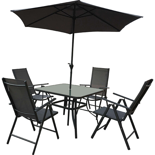 HOME ACCENTS 6PC PATIO DINING SET W/UMBRELLA