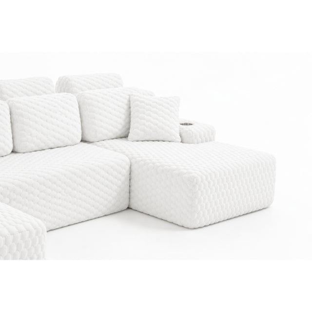 COMPRESSED U SHAPED SECTIONAL W CUP HOLDERS