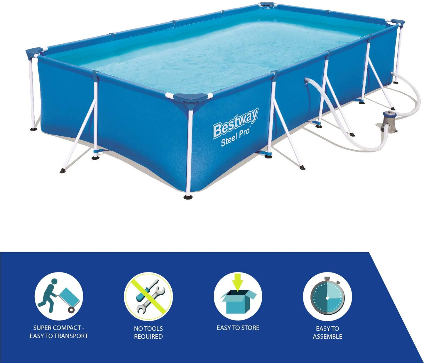 Bestway  Rectangular  Swimming Pool with Filter Pump 13ft long