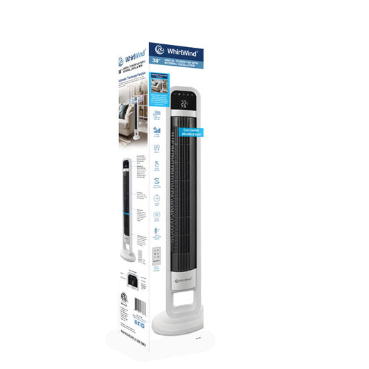 WHIRLWIND 38" DIGITAL TOWER FAN WITH REMOTE ETL APPROVED
