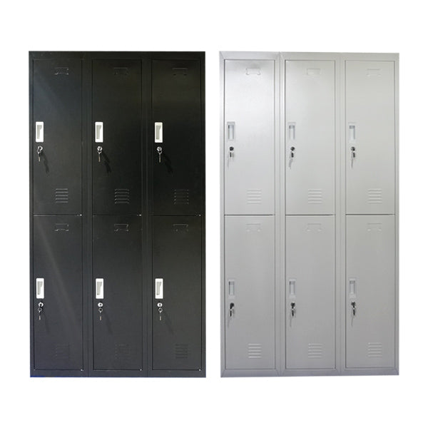 6 DOOR METAL STORAGE LOCKER