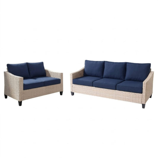 SANSTAR 2 PIECE PATIO SET KHAKI AND NAVY