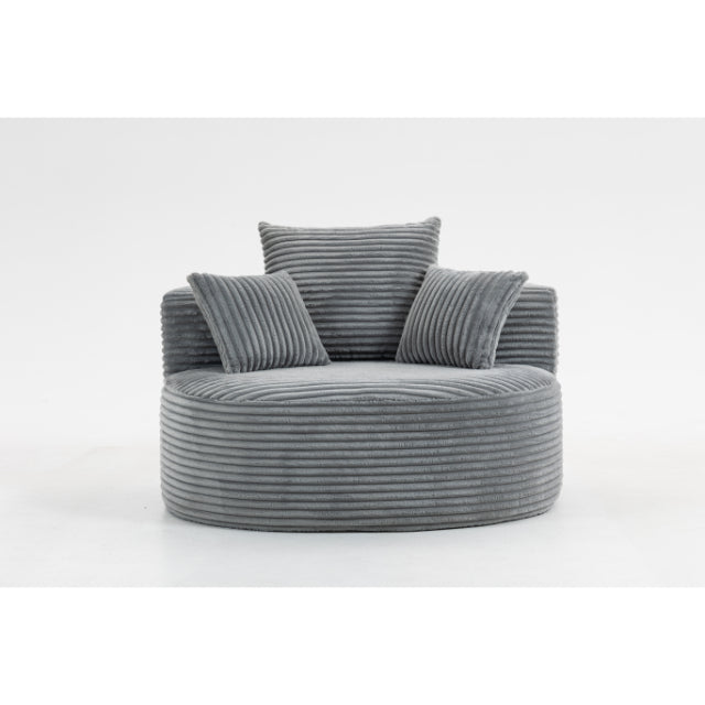 COMPRESSED ROUND OVERSIZED BARREL CHAIR