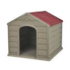 Rimax Resin Dog House for Small Breeds, Taupe/Black, 24" W